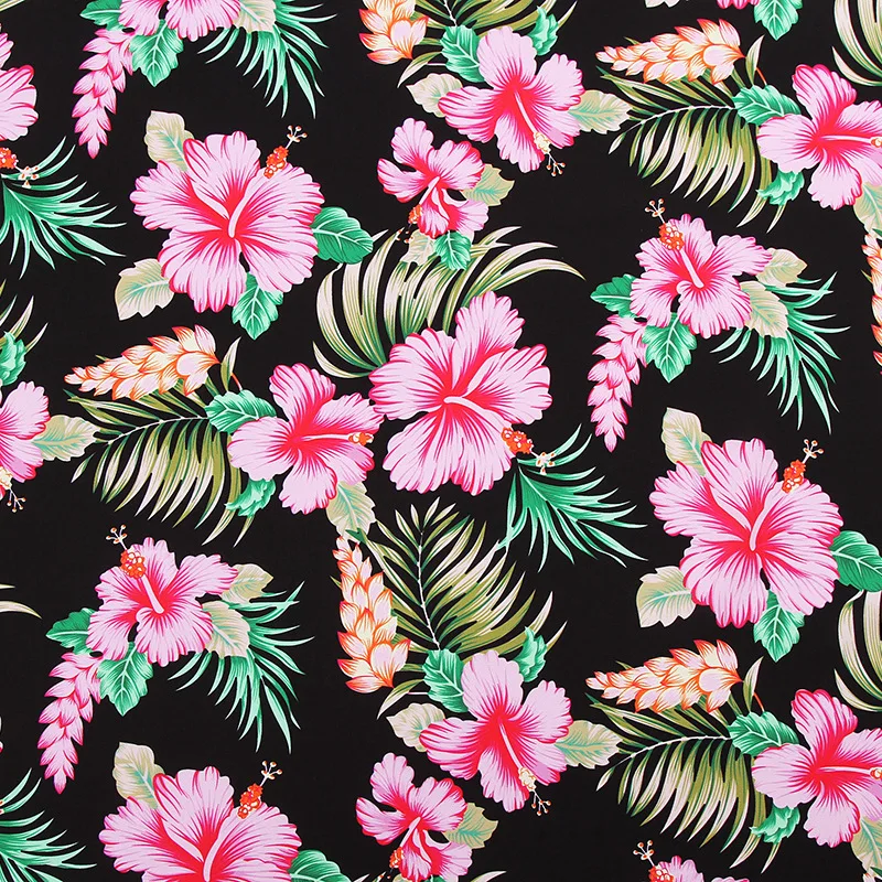 80d粉色华丽印花雪纺面料花卉头巾和连衣裙面料