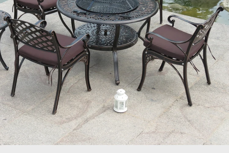Mesas Y Sillas Al Aire Libre De Aluminio Fundido De Jardín De Hierro