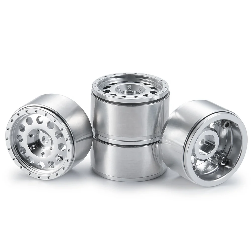 Metal Rc Rims 4pcs 1.0inch Micro Metal Silver Beadlock Wheel Rims Hubs For 1/24 Rc ...