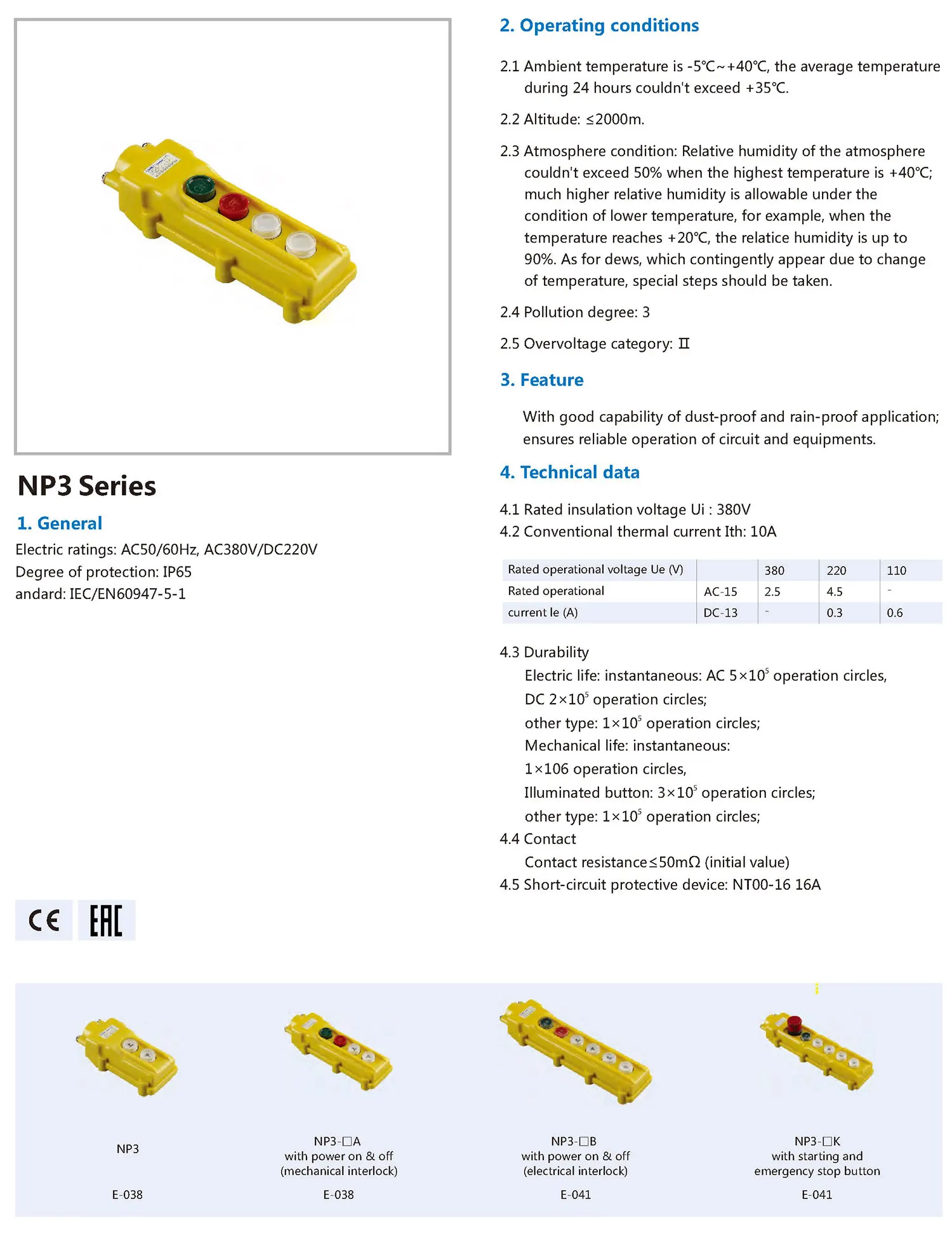 Chint NP3 NP3-1 NP3-1A NP3-1B NP3-1K NP3-2 NP3-2A NP3-2B NP3-2K NP3-3 NP3-3A NP3-3K NP3-4 CHNT Crane Hoist Push button Switch