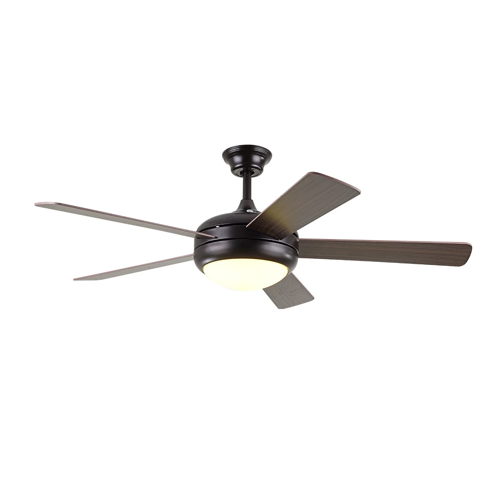 Black Modern Style Indoor outdoor ceiling fan with light and remote wood ceiling fans