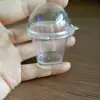 Novelty diy empty mini cup shape snow globe keychains fill floating glitter