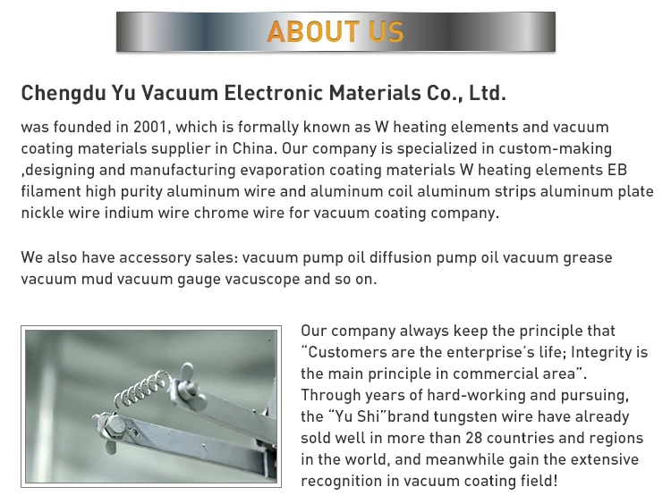 0.5--1.0mm filament price vacuum tungsten wire