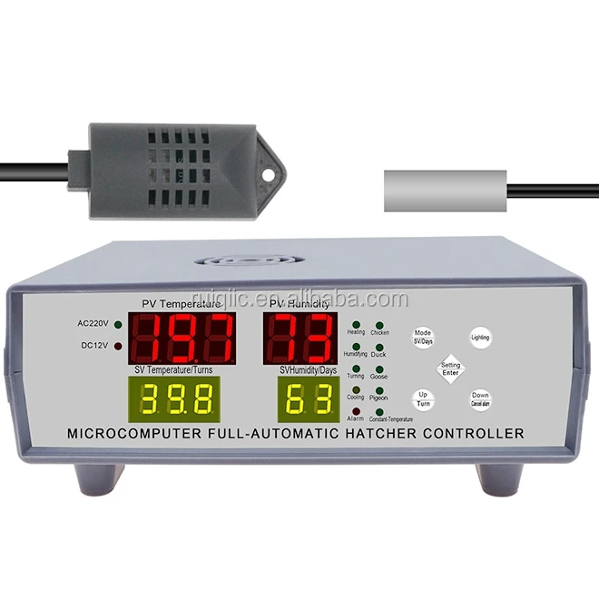 AC180-240V/DC12V Digital Incubator Temperature Humidity Microcomputer Controller 