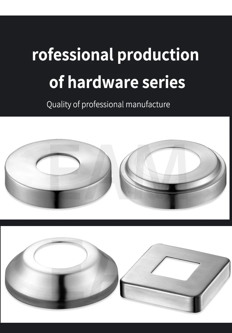 Stainless Steel staircase railing accessories Decorative Cover for Modern Balcony Pipe Railing