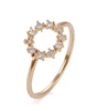 14855 Fashionable girl's jewelry China factory director Korean style circle shape gemstone gold ring