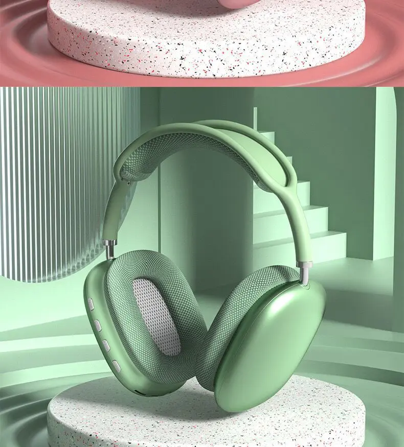 P9 Pro Max Over-Ear Noise-Canceling Wireless Earphones IPX3 Waterproof Type-C Charging LED Battery Indicator for 5.0