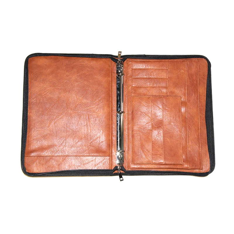 Custom Leather Portfolio Folder Notebook Leather Cover Travel A4