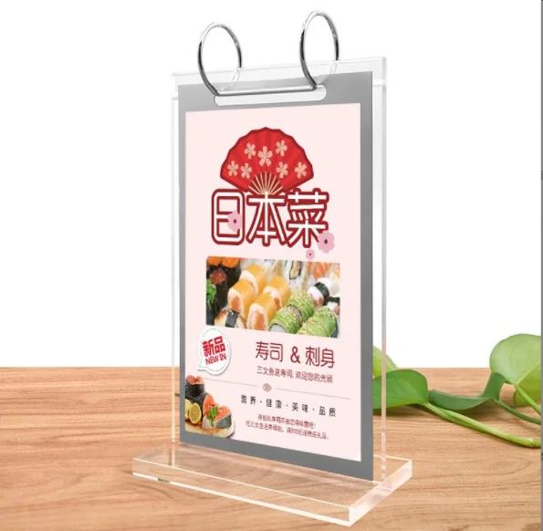 A4 A5 Desktop Flip Acrylic Menu Display Stand Buy Flip Acrylic Menu