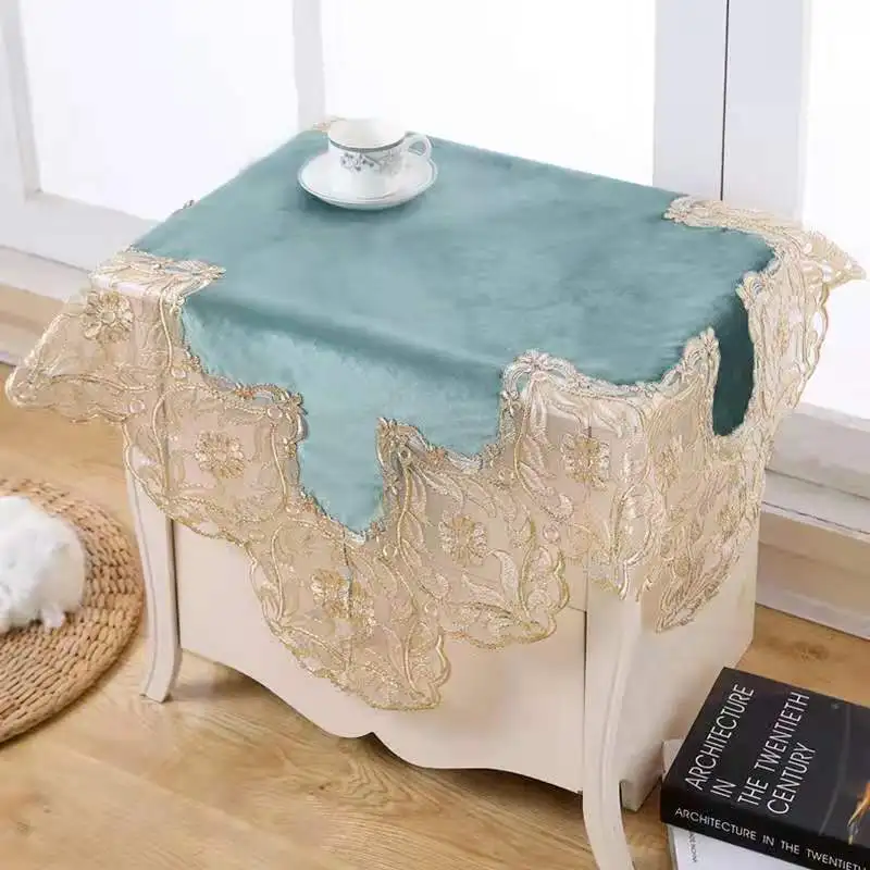 1 Pièce, Nappe En Polyester, Couverture De Table En Dentelle Soluble Dans  L'eau Blanche, Tissu