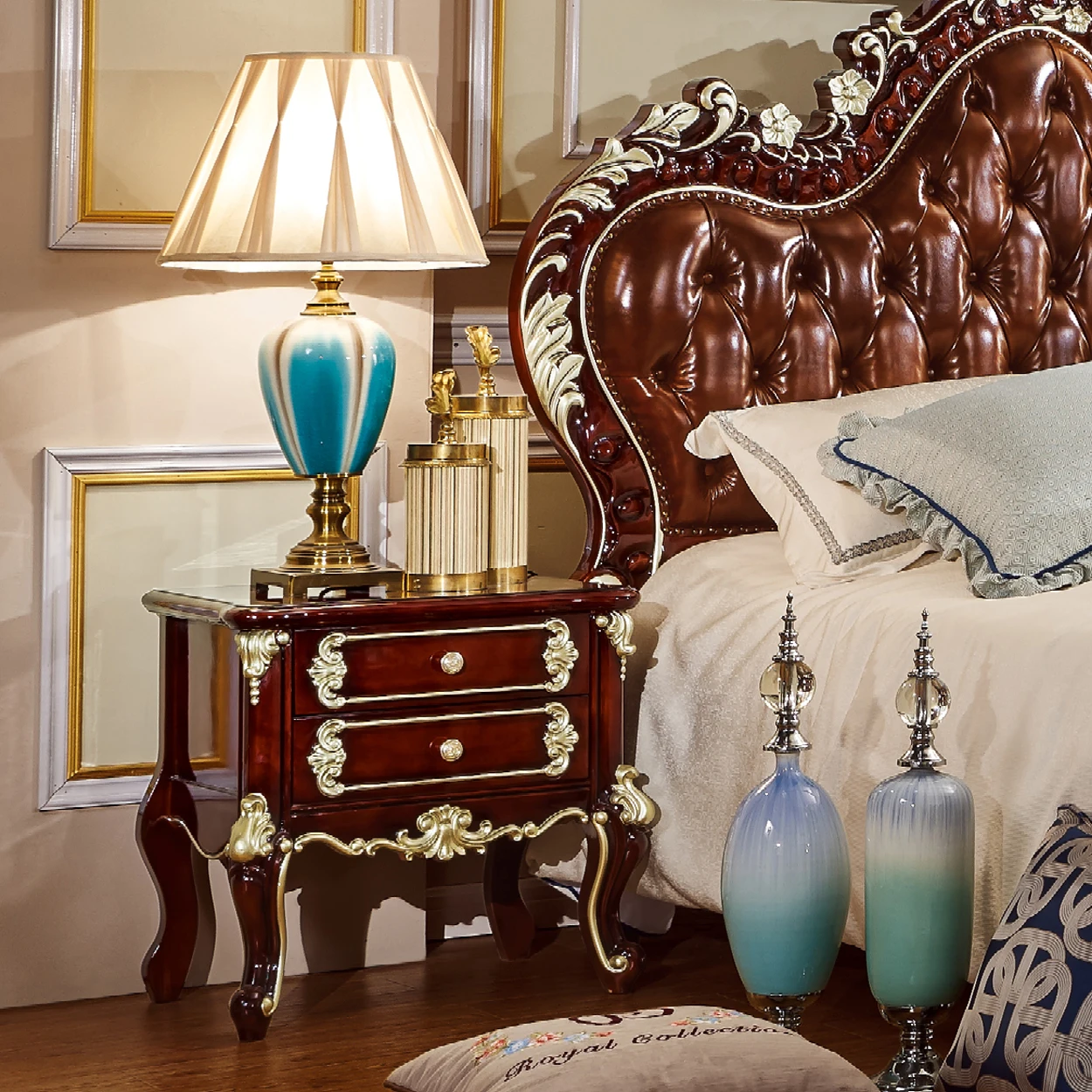 Hot Sale Mid Century Exotic Roman French Design Modern Solid Wood Bed Frame For Home 2170 X 2140