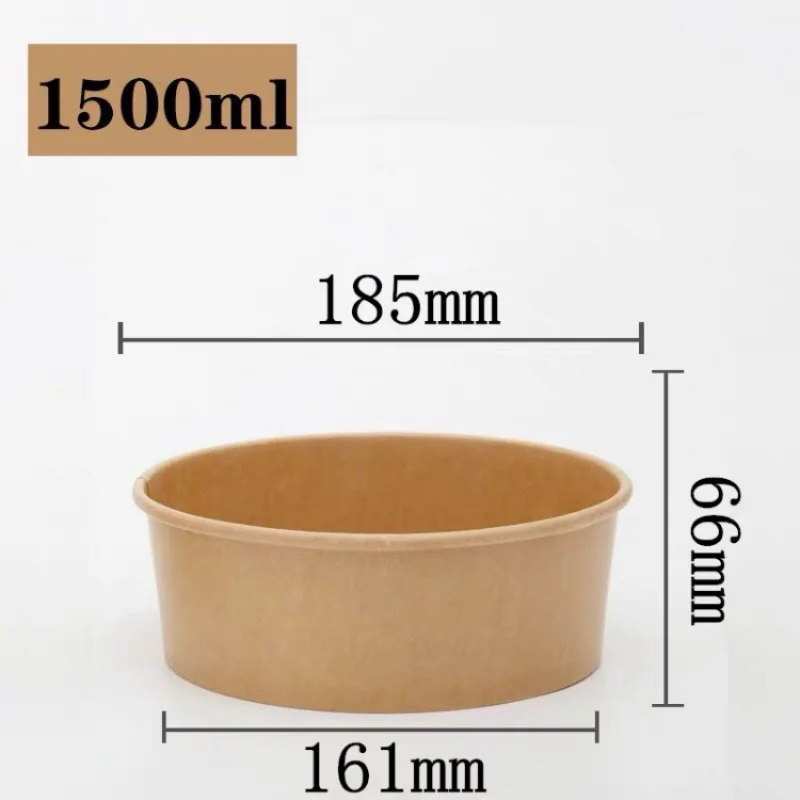 Eco Friendly Paper Salad Bowl With Lid Takeaway Kraft Paper Bowl ...