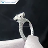Tianyu Gem Genuine 14K/18k White Gold 8*6mm Foreverone Radiant cut Mirco Paved Diamond Moissanite Ring