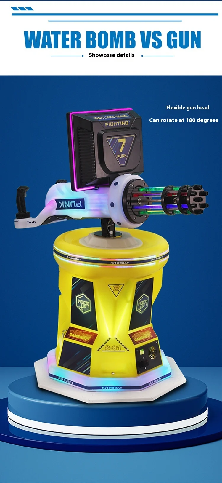 Children's Coin-Operated Gatling Shooting Video Game Machine for Mall Square Entertainment Centers and Game Cities