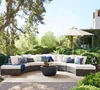 ALL-WEATHER CEMI-CIRCLE SOFA SET WICKER ROUNDED SECTIONAL COMPONENTS