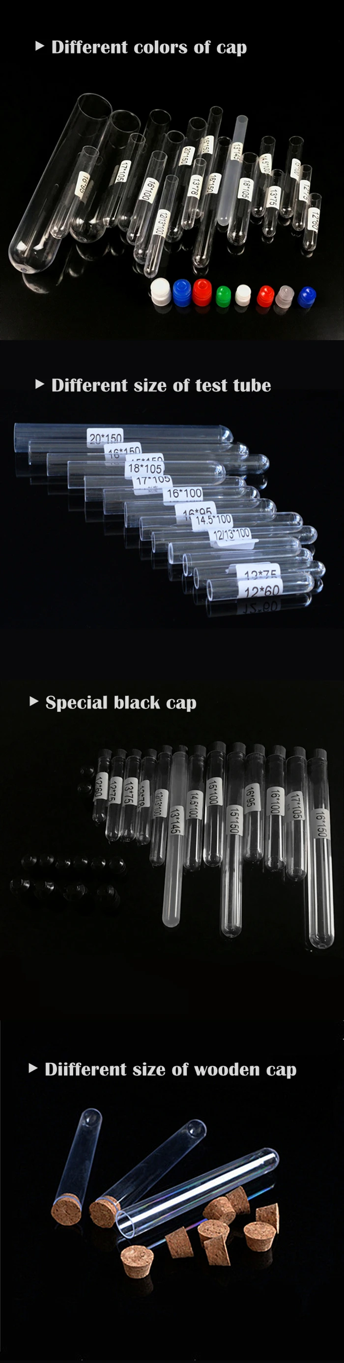 Plastic test tube wooden display rack