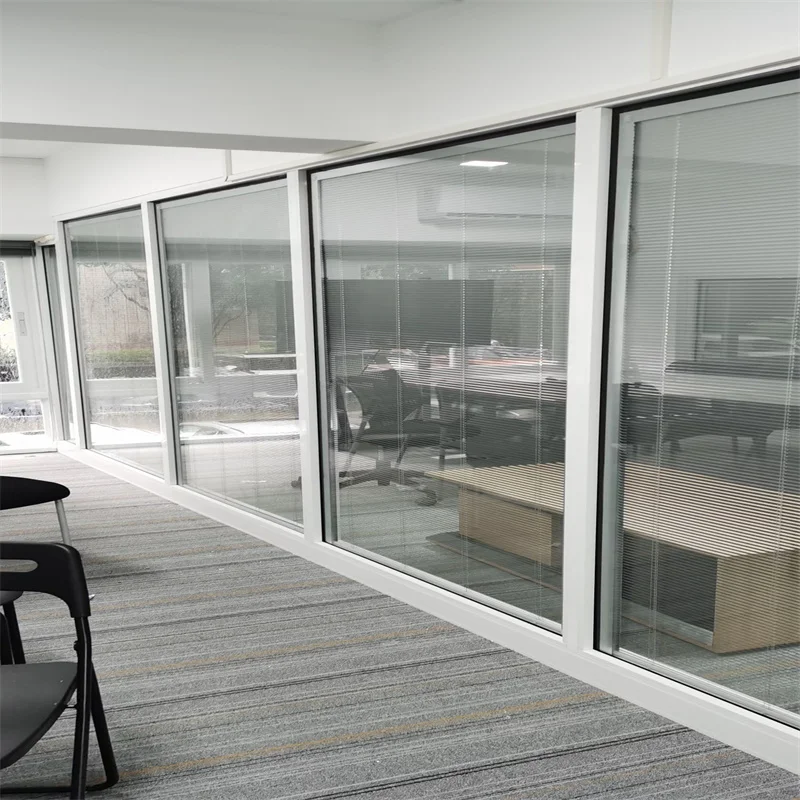 product single glass partition with 80mm wall thickness 35mm aluminum frame  magnetic sealing  commercial use-3