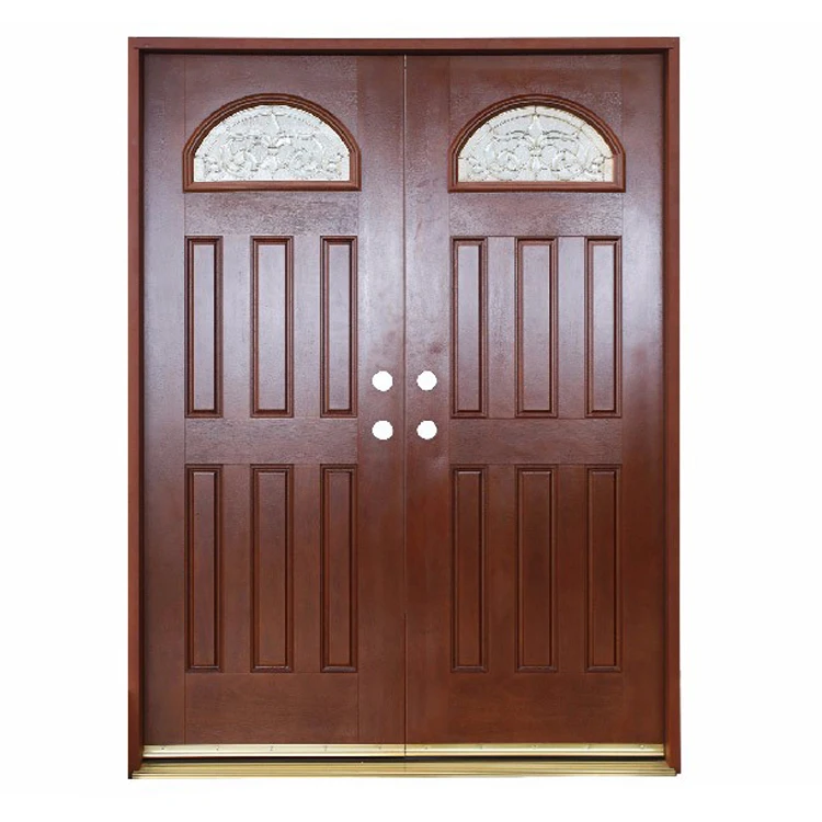 باب زجاجي فاخر تصميم الخشب ، باب مزدوج باب زجاجي دخول