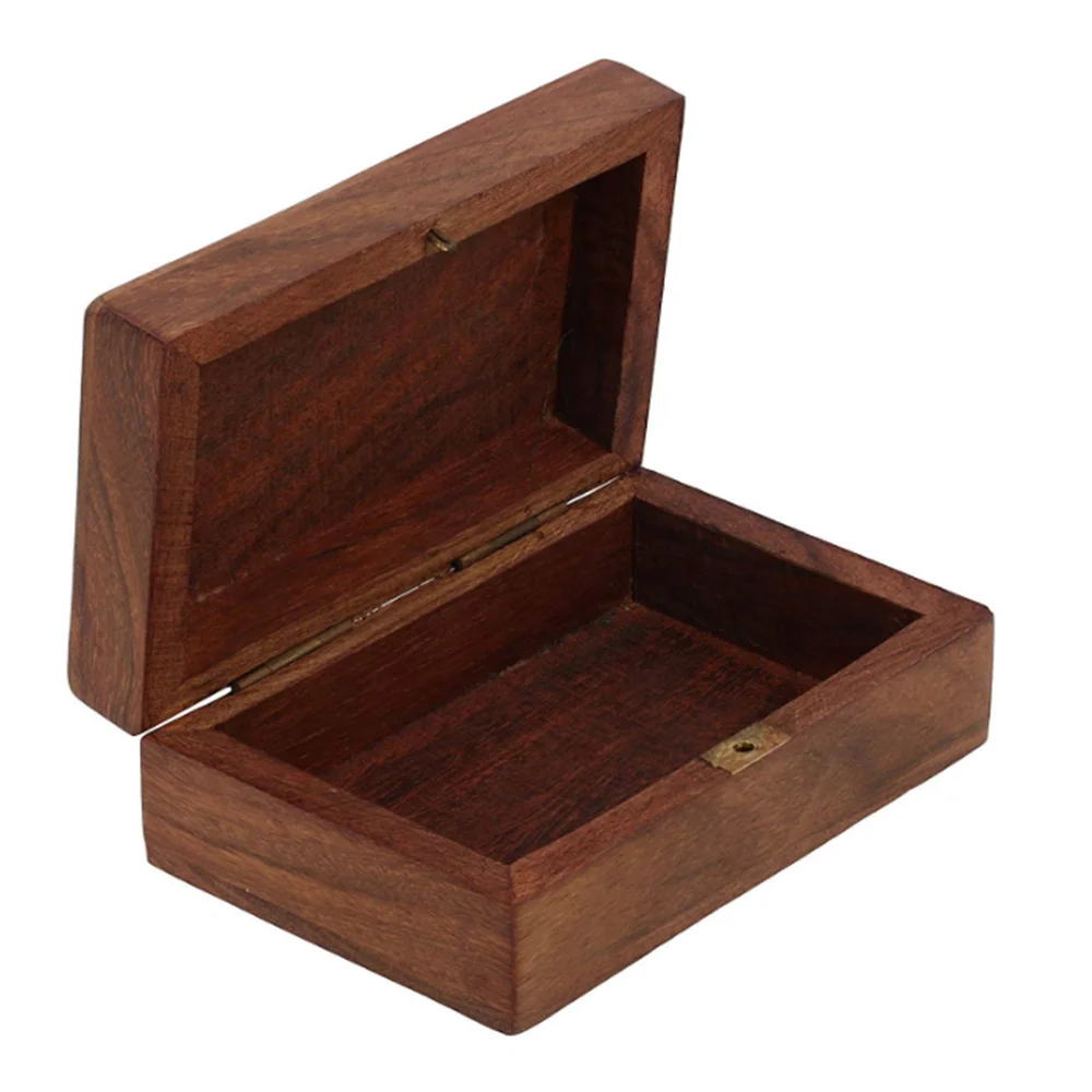 12x10x5.5cm Sleek and Simple Gift for Women Wooden Trinket Jewelry Box 