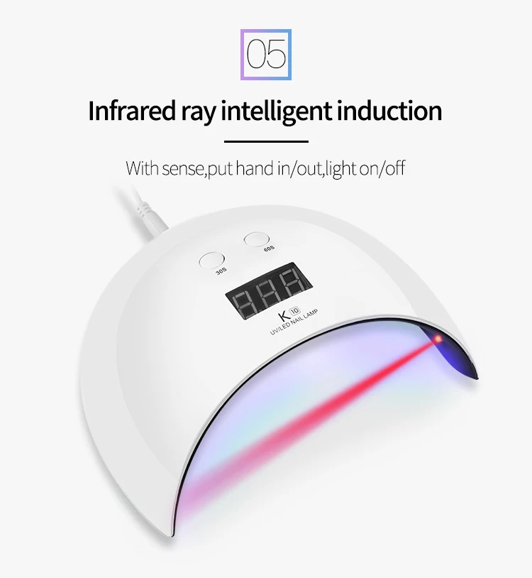 2020 New Ultraviolet Light 24w LED nail lamp no uv gel polish electric led lamp nail dryer for nails