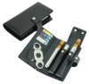 Luxury Portable Retailing Black Leather Cigar Accessories Set With Cutter