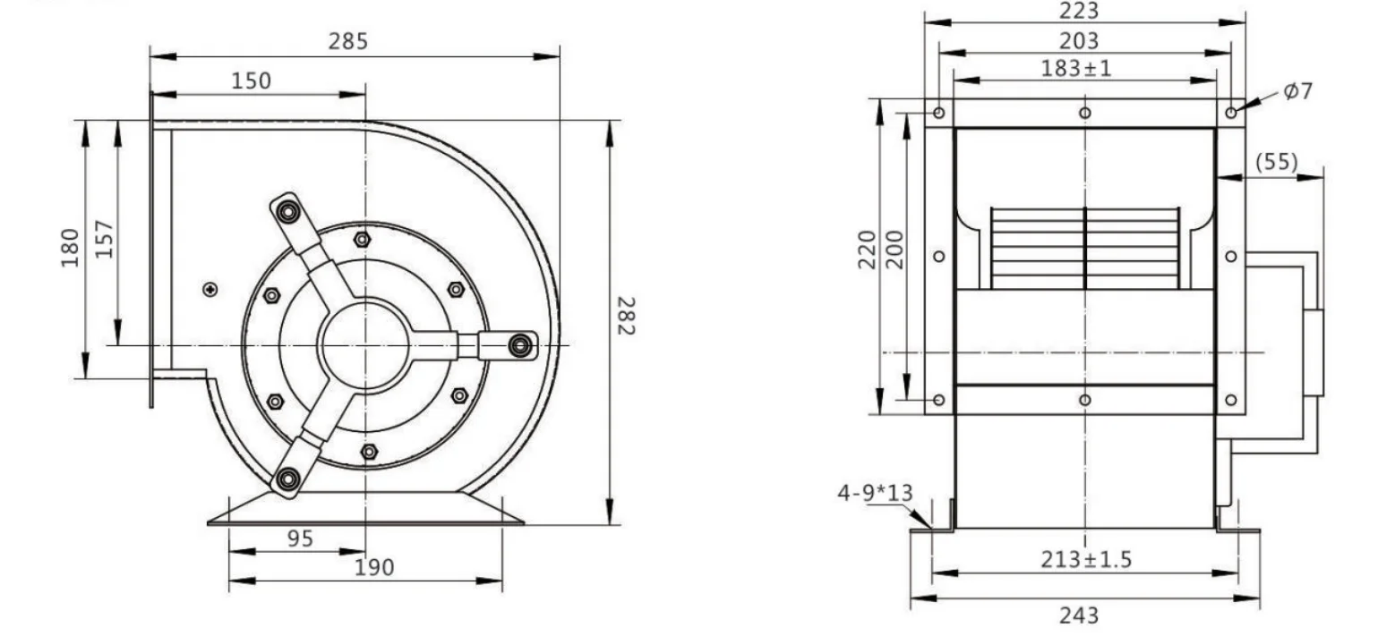 Centrifugal Fan, 7-7-200W, 220 V - detail 2
