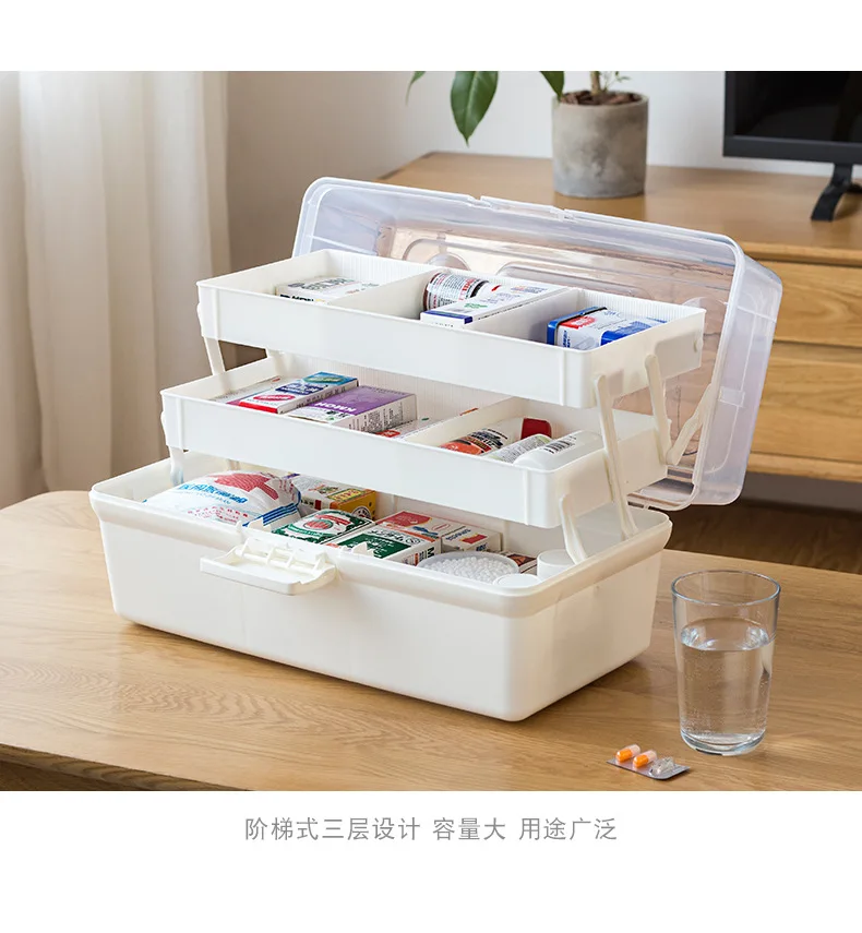 wholesale Portable household medical products Plastic First Aid Box plastic case -Empty Emergency medicine box