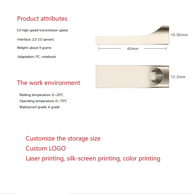 Mini metal 16 gb pen usb flash drive 3.0 4gb 8gb 16 gb 32g 64gb usb stick pendrive with logo - ANKUX.COM