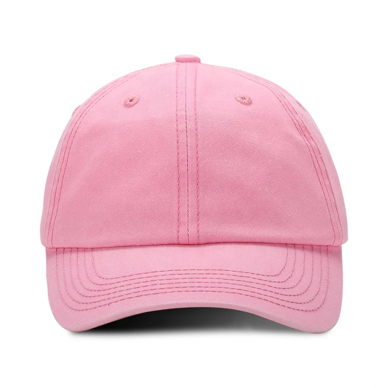 

free shipping hot selling pink girls women washed cotton vintage dad hats caps for outdoor, Pin'k