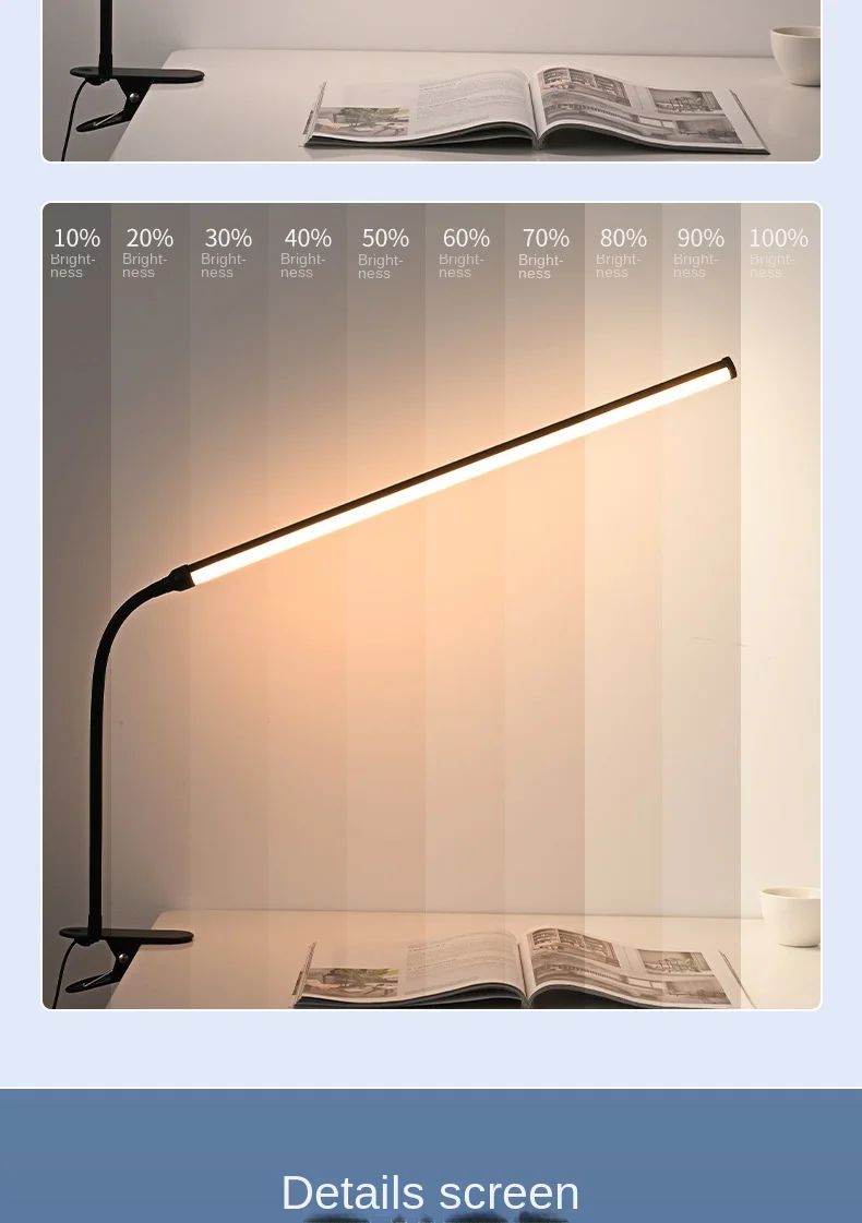 眼部护理发光二极管床头灯夹10亮度3模式长柔性鹅颈塑料体家用办公室DC电源