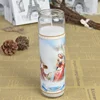 White Glass Jar high burning time 50 hours religious heat transfers Candles