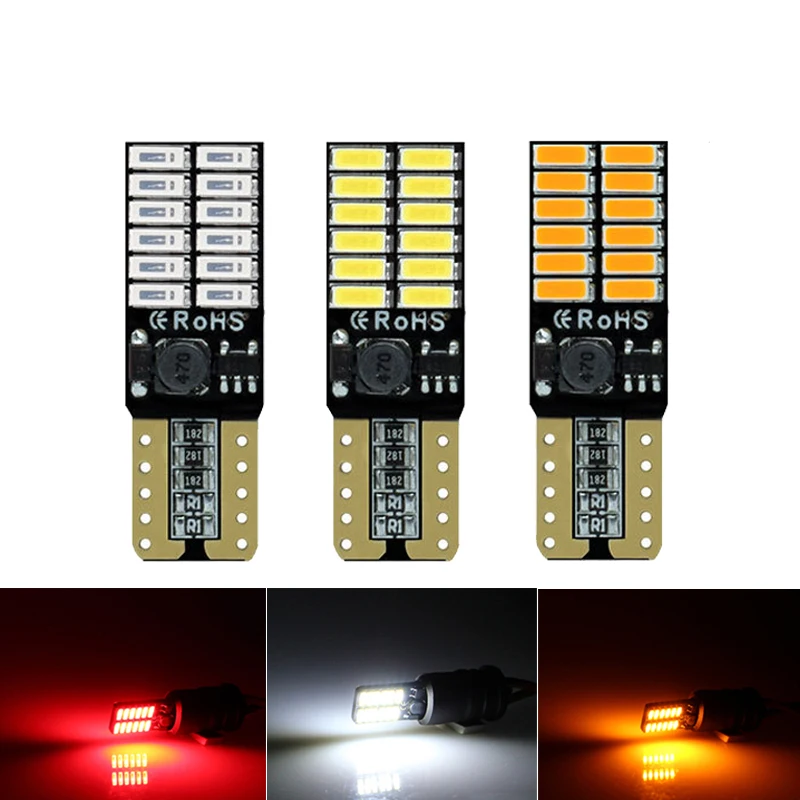 2pcs/set T10 168 194 W5W 24SMD LED Canbus No Error Car Side Wedge Light LED 