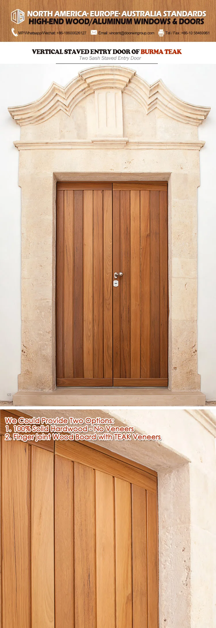 Eco-Friendly simple wooden main door designs for home front catalog