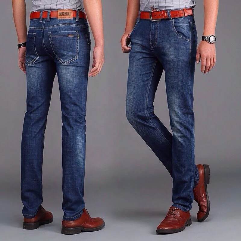 Wholesale Fashion Middle Waist Stretch Casual Jeans Custom Man Cotton