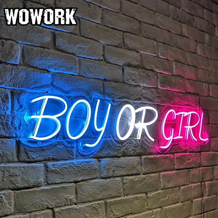 WOWORK factory pattern custom wedding of Acrylic neon light sign for shop window display