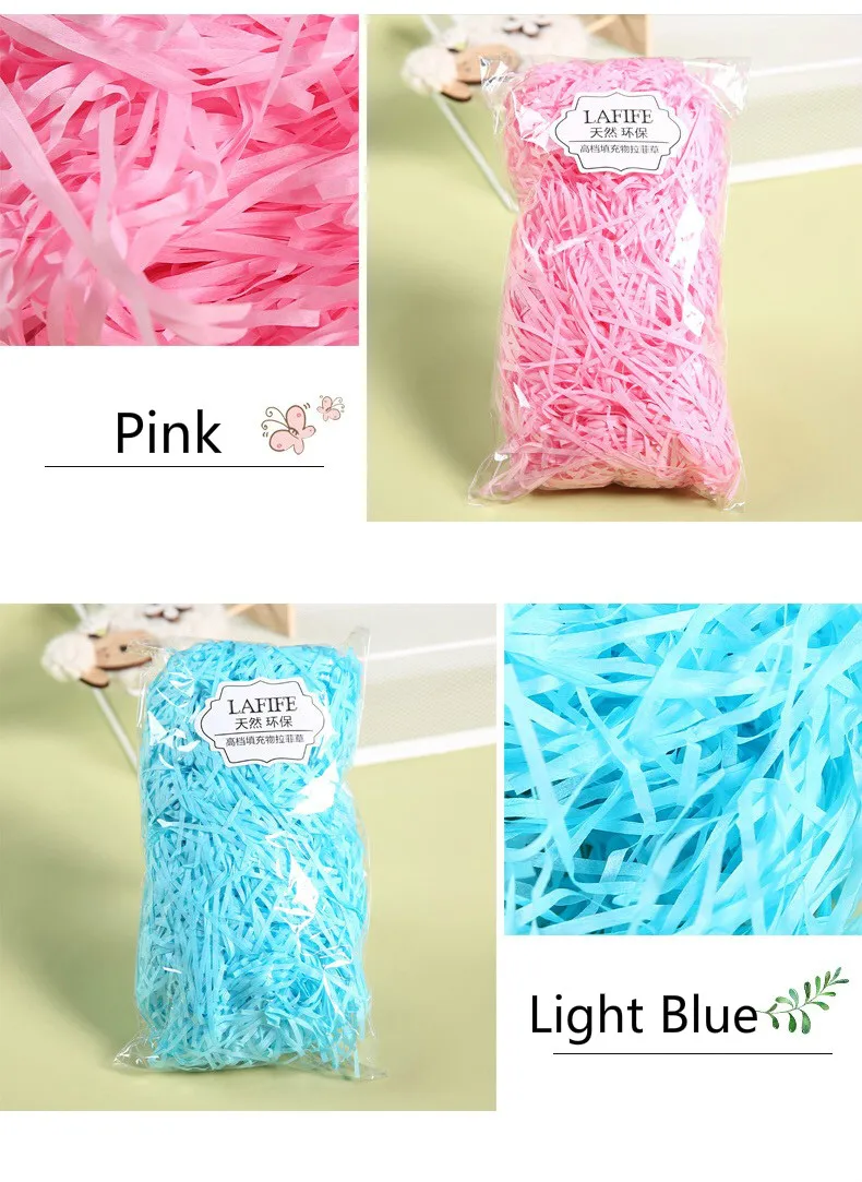 Details about   100g  Premium Crinkle Cut Paper Shred Gift Bag Basket Grass Filler Gift Bags 