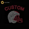 Custom chinese rhinestone transfer helmet design for clothing