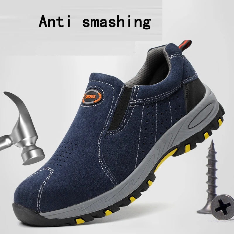 Wholesale Hot Selling Genuine Leather Upper Steel Toe Anti Impact Anti Slip Safety Shoes Without