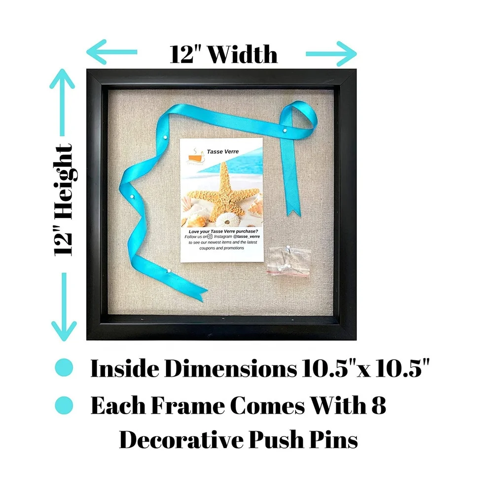 Handmade 12 X 12 " White Shadow Box Display Case With Linen Back For