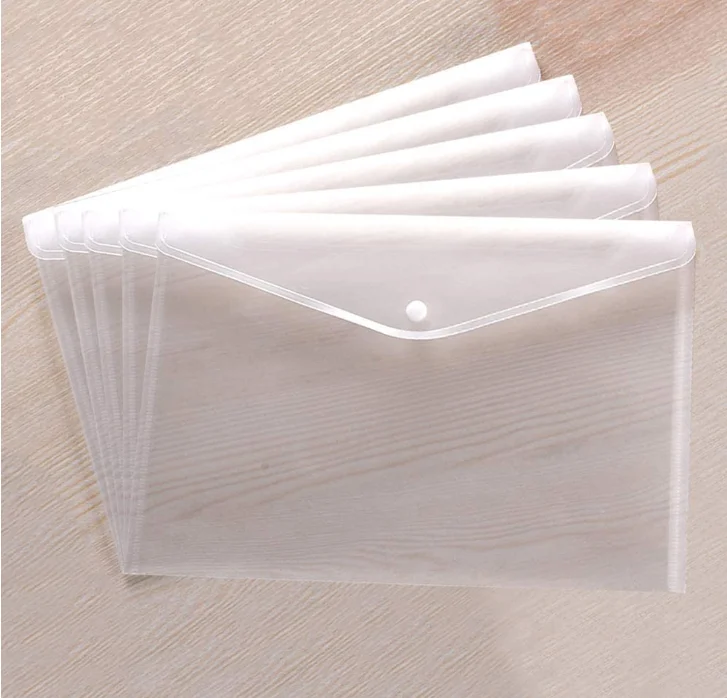 Clear Reusable Plastic Envelopes With Snap Closure Pp Plastic Document ...