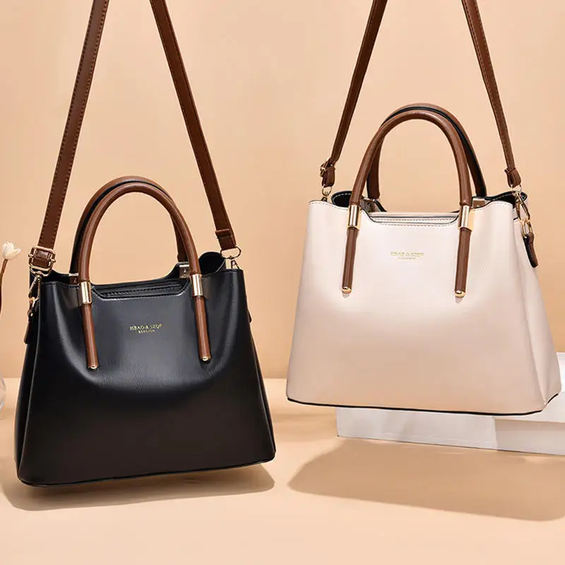 Latest Design 2023 Popular Tote Bag Women's Bucket Bag Pure Color Lady