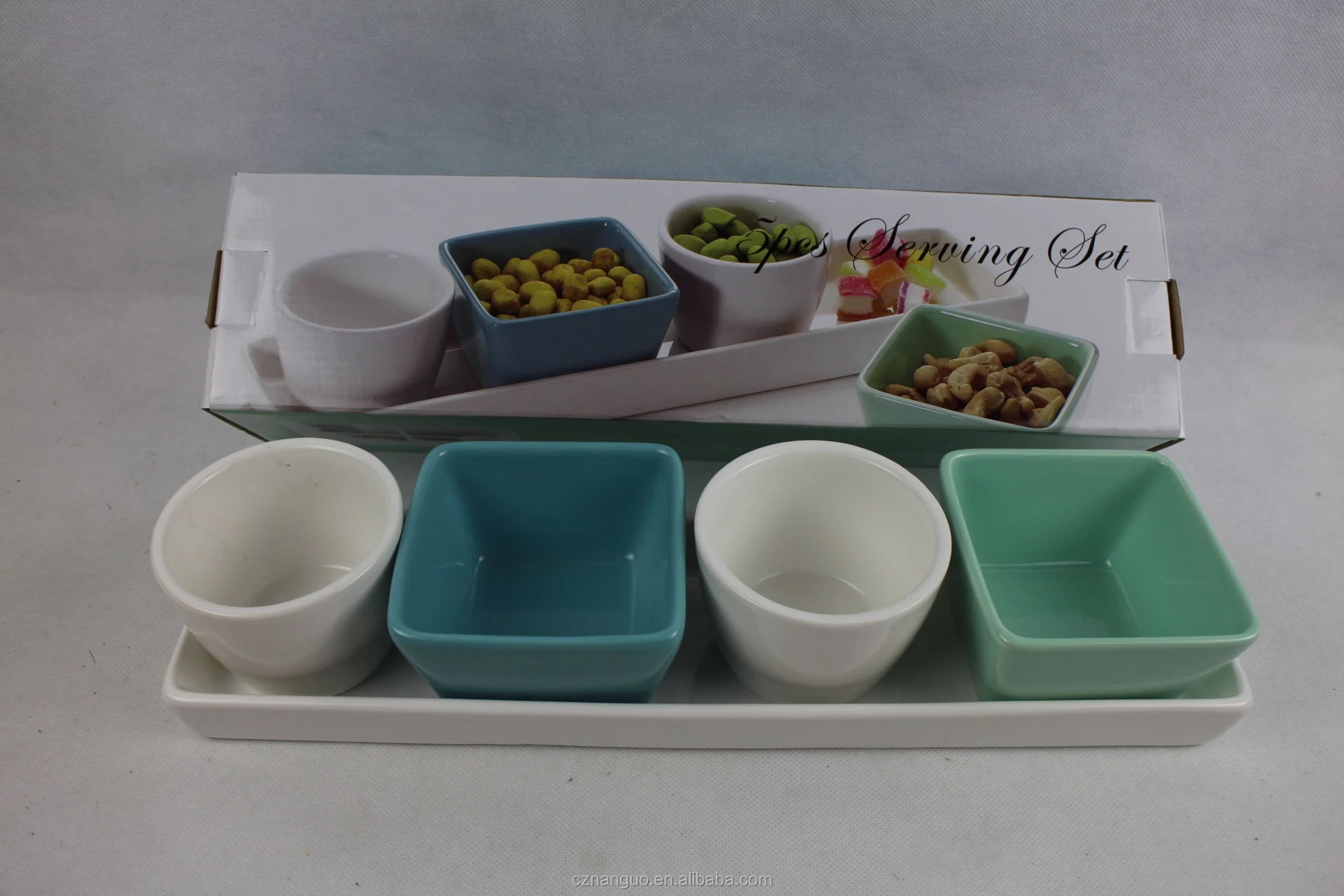 Ceramic Snack Plate Compartment Plate With Stand Appetizer Plate Snack