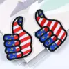 Free sample red stripe blue star joint design Thumb pattern felt cloth embroidery patch for clothing