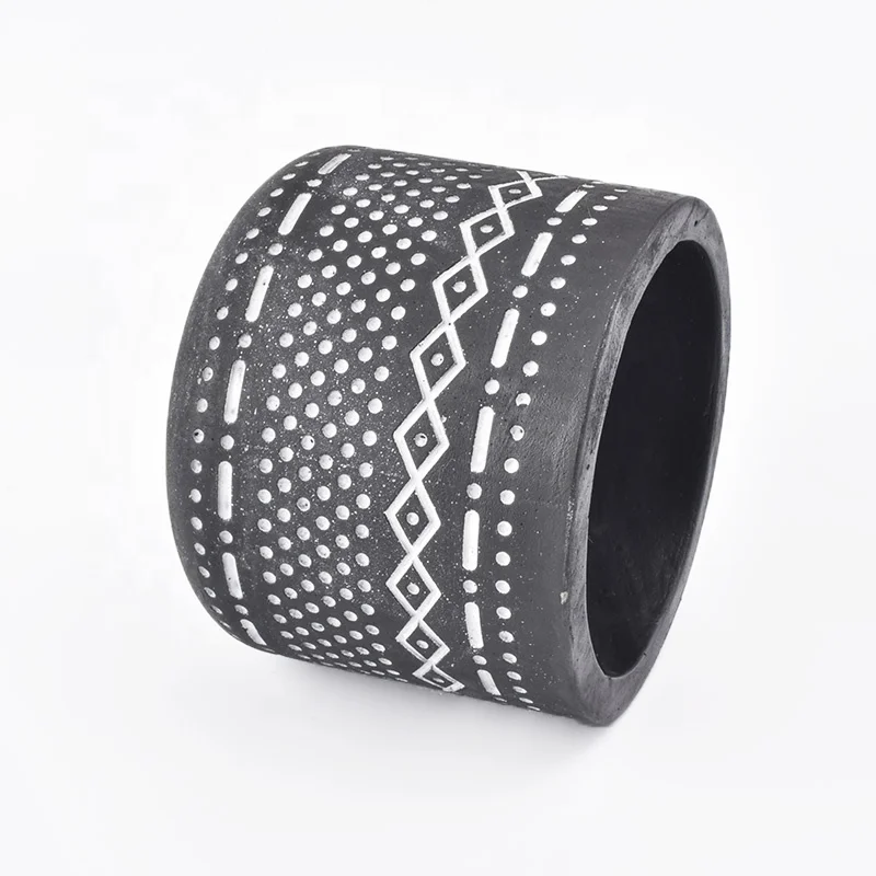 Low MOQ 250ml Matte Black Concrete Candle Jars