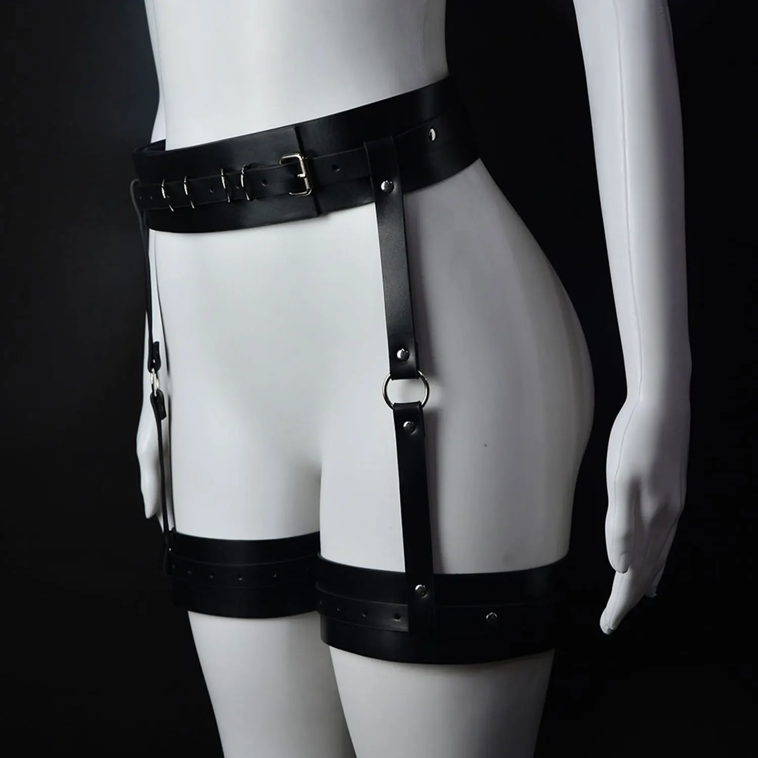 Womens Leg Harness Caged Thigh Holster Garters Harajuku Waist Gothic Rings Belt For Rave