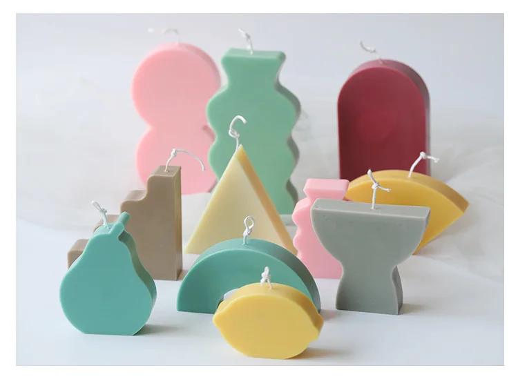 13 Styles Creative Geometry Candle Silicone Mold For Beewax