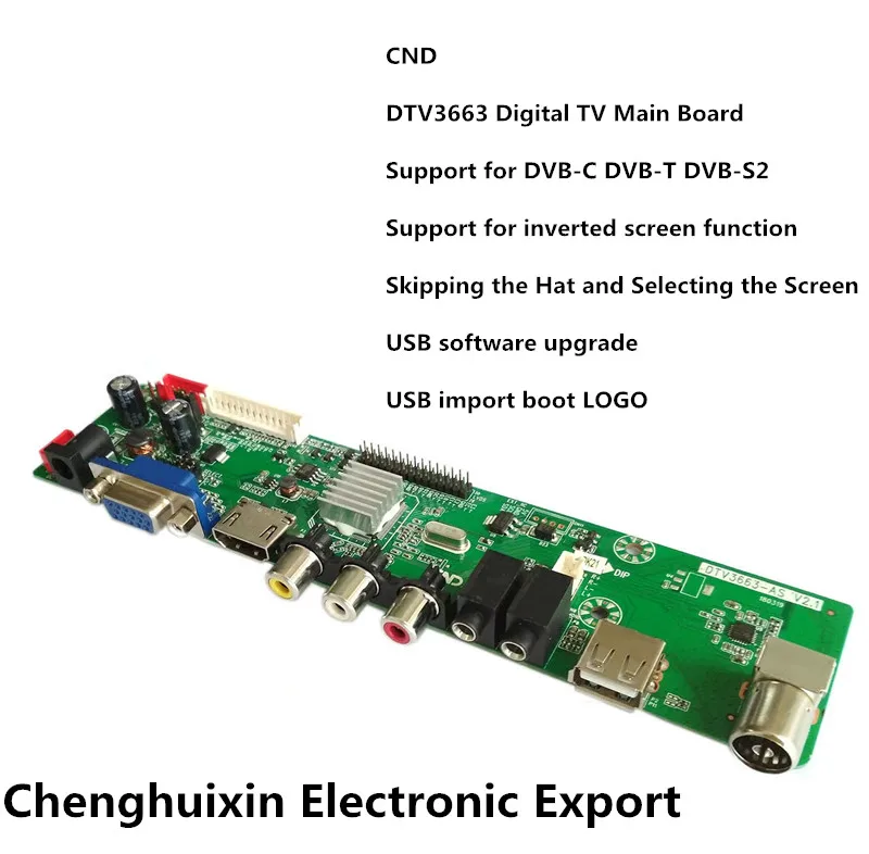 Digital Tv Main Board Dtv3663 Universal Dvbt Dvbt2 Dvbc Pal Ntsc