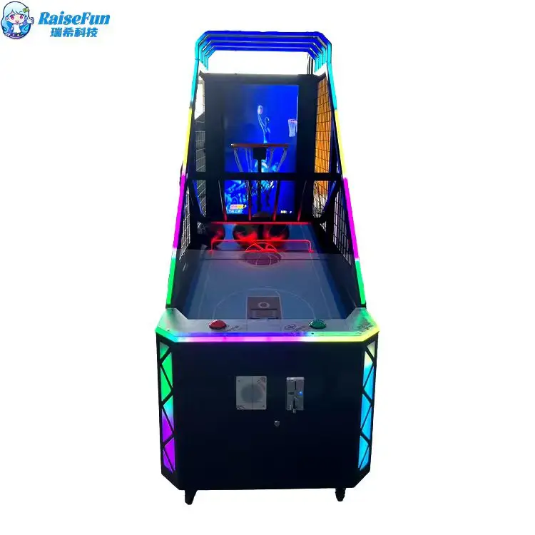 product raisefun interactive led basketball hoop coin operated game sound effects hot sale for kids play areas 1 year made metal247-0
