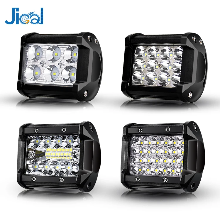 JIGAL Factory Cheap 12v 24v 6led Offroad Auto Driving Working Lights Truck Car Two Rows 4inch 18W Led Work Light Bar