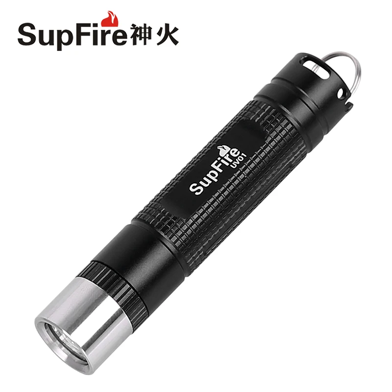 Supfire UV01 Aluminum led Torch 365NM UV Mini light AAA cheap price with customized logo UV rechargeable flashlight